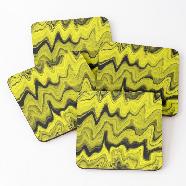 Artikelvorschau, Liquid Marble Abstract Black And Yellow Psychedelic entworfen und verkauft von fashopera.