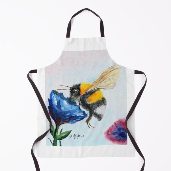 Item preview, Bumble Bee collecting honey from blue flower designed and sold by al hayball.