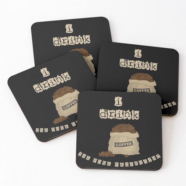 Item preview, I Drink Coffee For Your Protection Bag Of Beans In Black designed and sold by LuckyKermit.