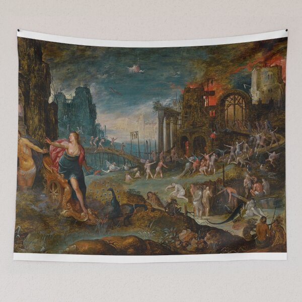 Item preview, Hellscape vintage medieval painting designed and sold by Vintage Designs +.