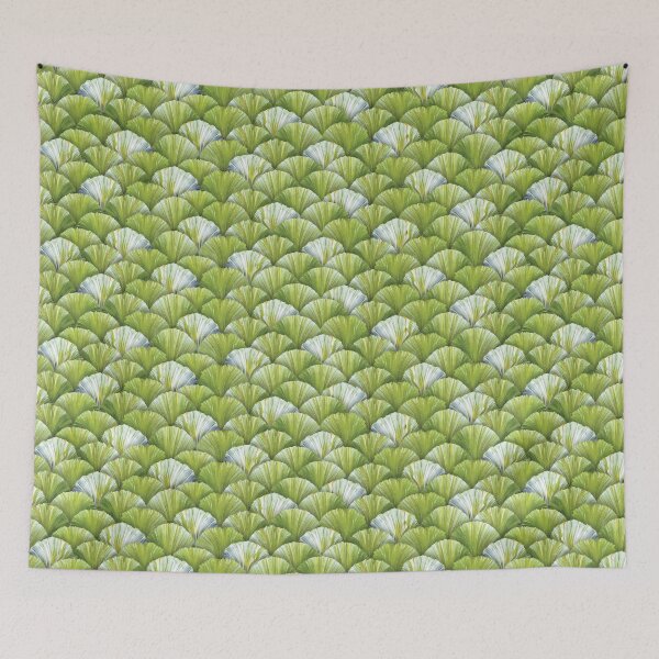 Item preview, Gouache drawing in the form of petals of green and white colors designed and sold by Tanya-GR.