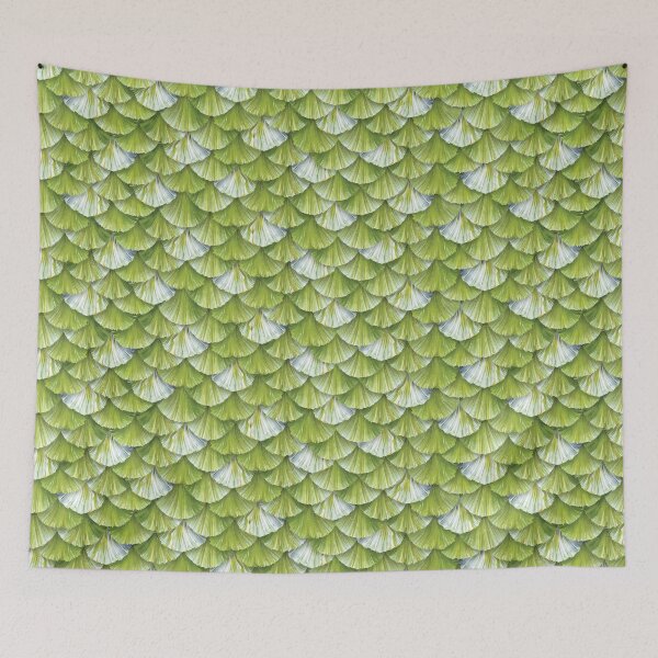 Item preview, Gouache drawing in the form of petals of green and white colors designed and sold by Tanya-GR.