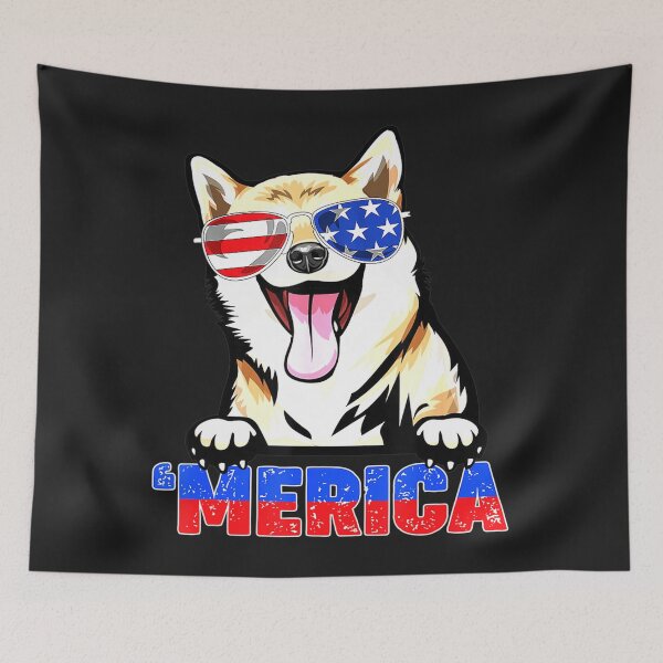 Item preview, 4th of July Shirt Fun American Flag Shiba Inu Dog Lover designed and sold by JudithPre11.
