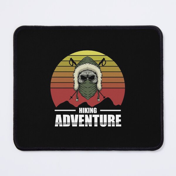Item preview, Retro Sunset Alien hiking adventure design gift for people who love to hike designed and sold by BRtisticDesigns.