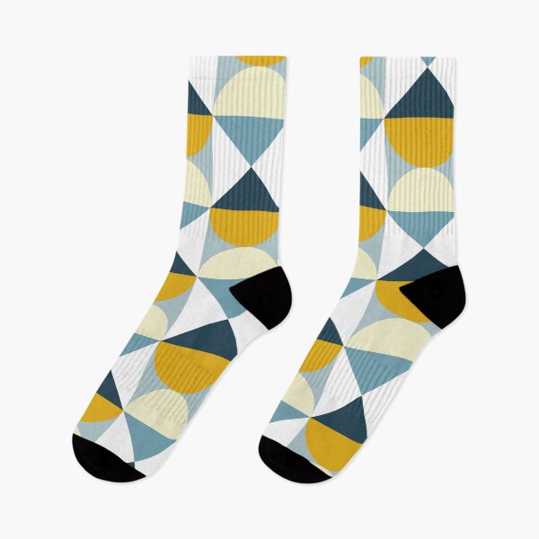 Item preview, Modern Geometric Mustard and Blue Bauhaus Inspired designed and sold by MellyEvans.