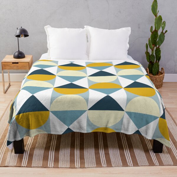 Item preview, Modern Geometric Mustard and Blue Bauhaus Inspired designed and sold by MellyEvans.