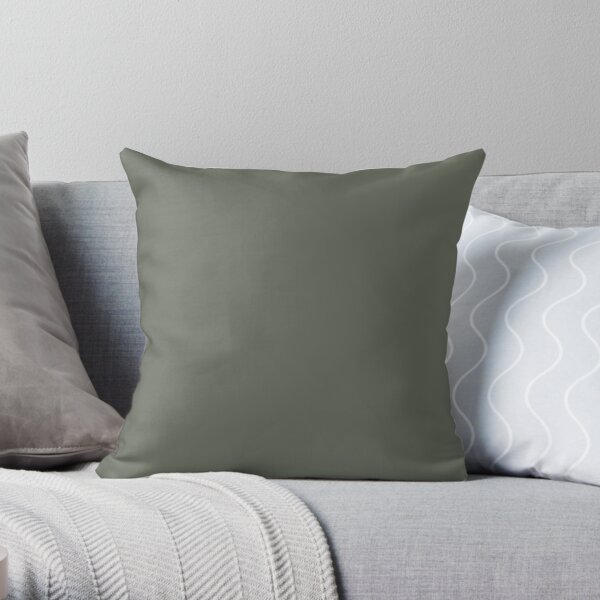 Forest Green Solid Color 2022 Trending Hue Rosemary SW 6187 Sherwin Williams Dreamland Collection - Colour Trends - Popular Shade Throw Pillow