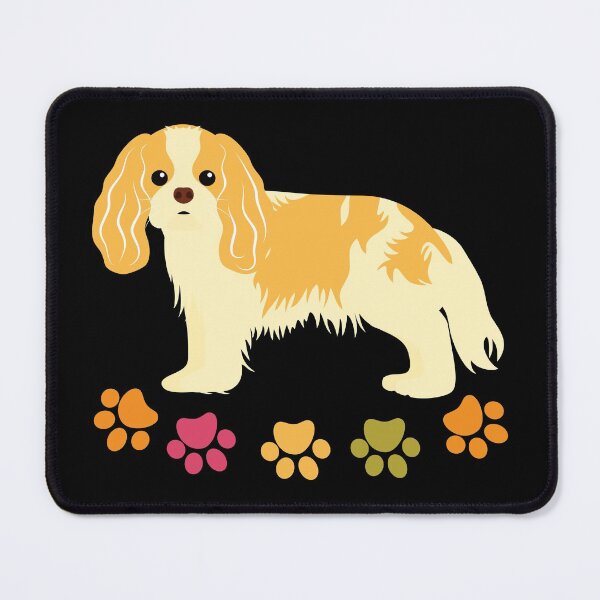 Item preview, Cavalier King Charles Spaniel and Paw Print - Black designed and sold by Lulupainting.