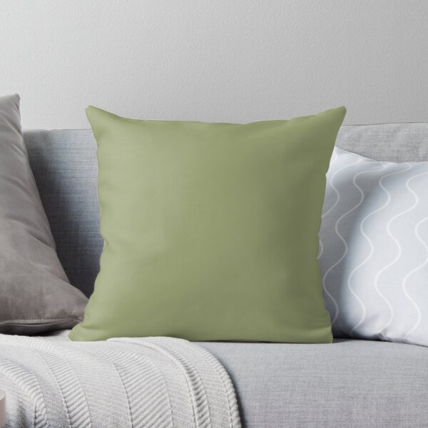 Dark Lime Green Solid Color 2022 Trending Hue Cucuzza Verde SW 9038 Sherwin Williams Dreamland Collection - Colour Trends - Popular Shade Throw Pillow