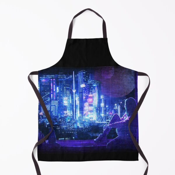 Artikelvorschau, Cyberpunk Nightscape (Blaue Edition) entworfen und verkauft von Verdant Rose Studio.