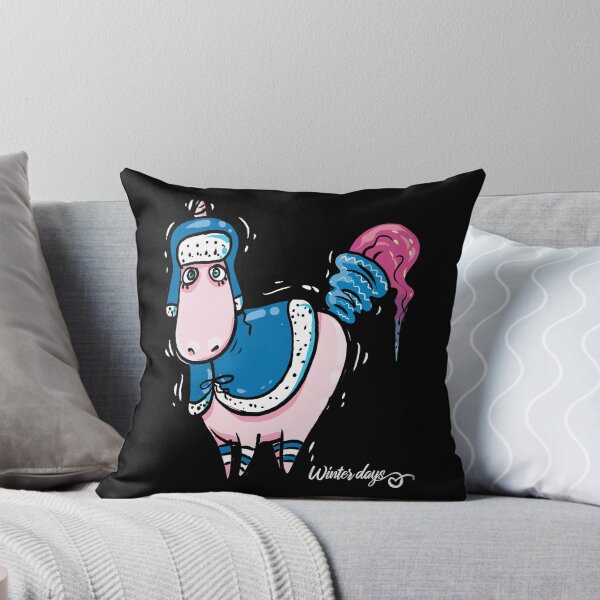 Item preview, Pink Unicorn wearing winter coat gift idea for girls & moms  T- designed and sold by BRtisticDesigns.