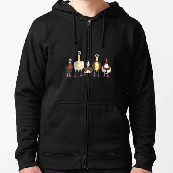 Tardigrade Designs Ducks Zipped Hoodie