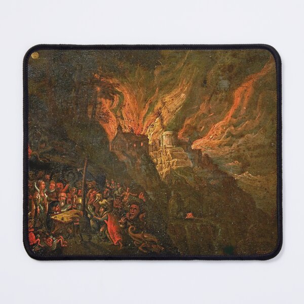 Item preview, The temptation of St Anthony medieval painting designed and sold by Vintage Designs +.