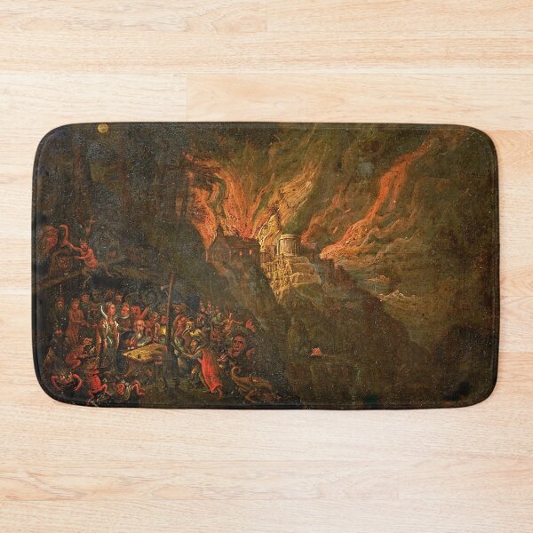 Item preview, The temptation of St Anthony medieval painting designed and sold by Vintage Designs +.