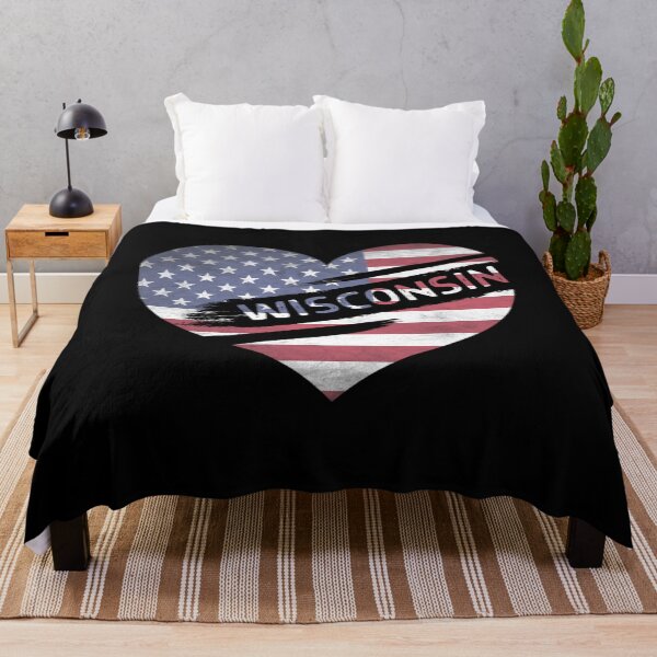 Item preview, Wisconsin - American Flag - USA State Love - 4th July - Independence Day designed and sold by RosiesSticks.