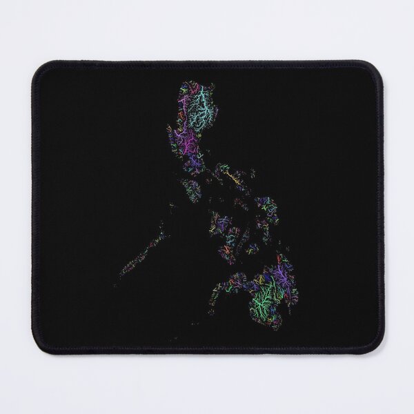 Item preview, The Philippines River Basin Map in Rainbow Colours with Black Background designed and sold by GrasshopperGeo.