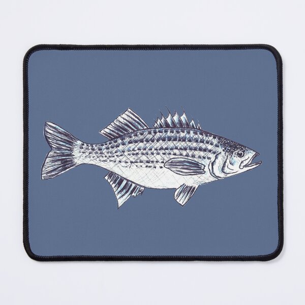 Item preview, Striped Bass Fish "Walter" in Slate Blue designed and sold by Michelebuttons.