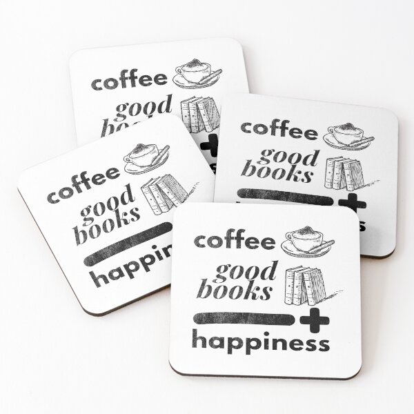 Item preview, Coffee Books Happiness - black designed and sold by dbyjane.