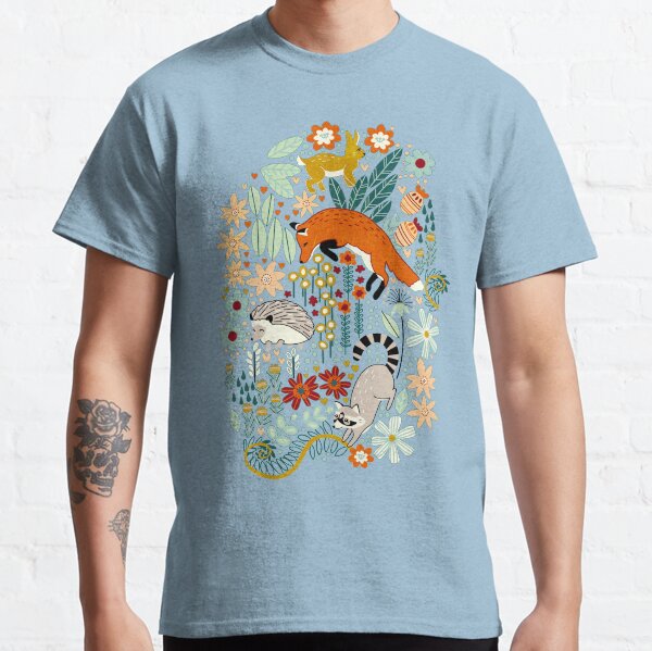 Textured Woodland Pattern - Dusty Blue Classic T-Shirt