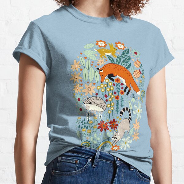 Textured Woodland Pattern - Dusty Blue Classic T-Shirt