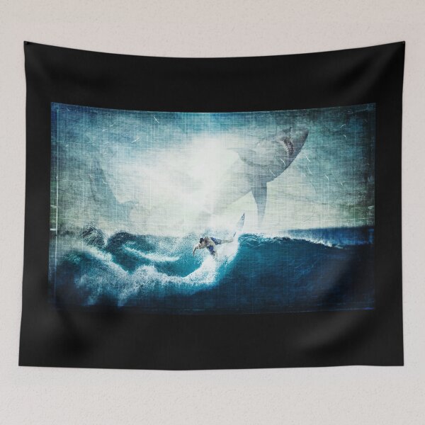 Item preview, Shark Infested Waters designed and sold by Verdant Rose Studio.