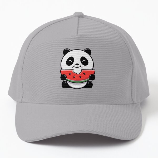 panda bear eating watermelon Baseball Cap