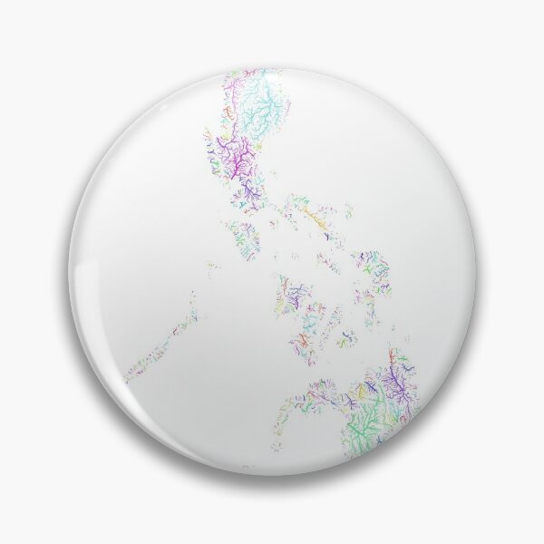 Item preview, The Philippines River Basin Map in Rainbow Colours with White Background designed and sold by GrasshopperGeo.