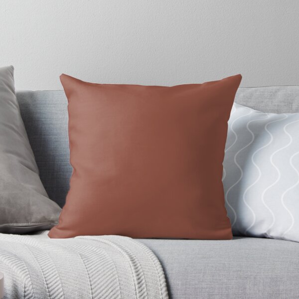 Dark Reddish Brown Solid Color 2022 Trending Hue Sierra Redwood SW 7598 Sherwin Williams Ephemera Collection - Colour Trends - Popular Shade Throw Pillow