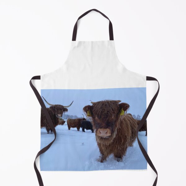 Item preview, Scottish Highland Cattle Calf in snow 2680 designed and sold by SaarelaHighland.