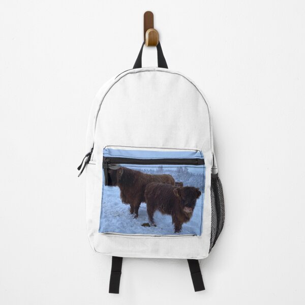 Item preview, Scottish Highland Cattle Cow and Calf in snow 2681 designed and sold by SaarelaHighland.