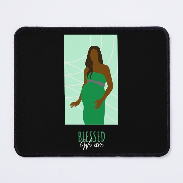 Item preview, We Are Blessed - Green Pregnant Woman Queen Brown Skin Girl Black Girl Magic Afro Kwanzaa Design designed and sold by CreatedbyJR.