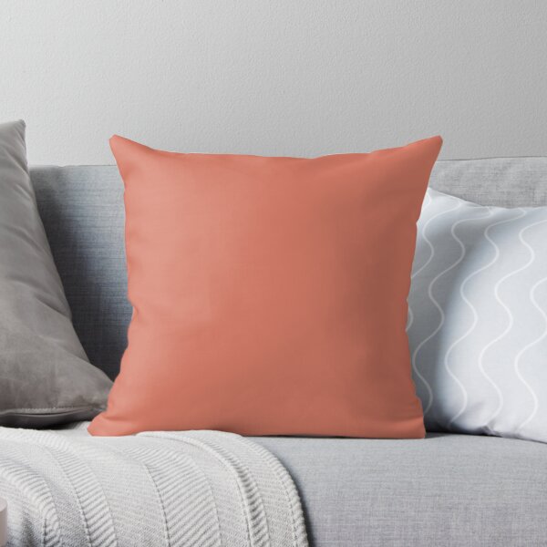 Pink Clay Solid Color 2022 Trending Hue Rejuvenate SW 6620 Sherwin Williams Ephemera Collection - Colour Trends - Popular Shade Throw Pillow