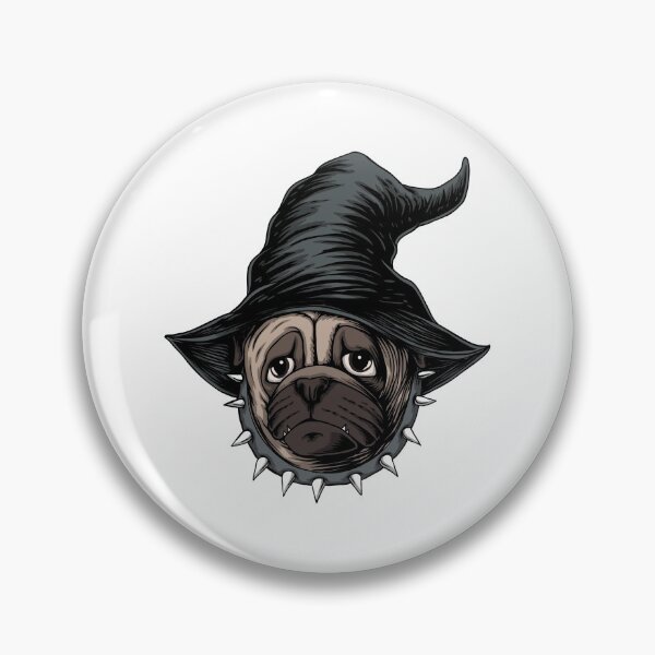 Item preview, Pug Dog in Halloween Witches hat gift for dog lovers designed and sold by BRtisticDesigns.