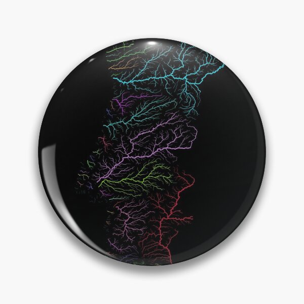 Item preview, Portugal River Basin Map in Rainbow Colours with Black Background designed and sold by GrasshopperGeo.