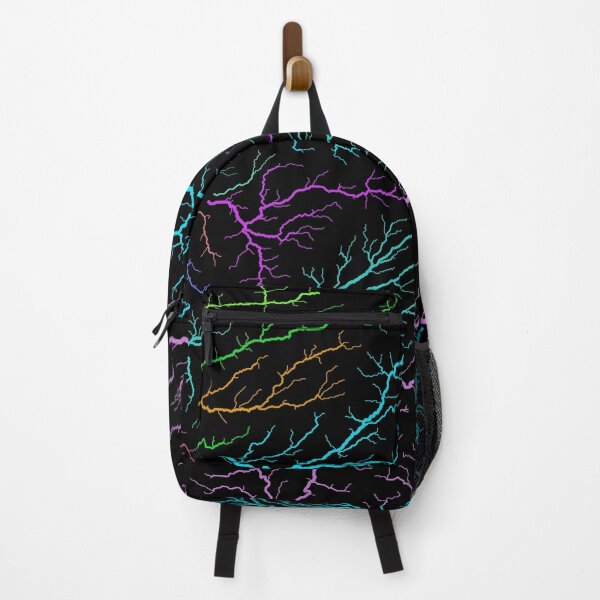 Item preview, Portugal River Basin Map in Rainbow Colours with Black Background designed and sold by GrasshopperGeo.