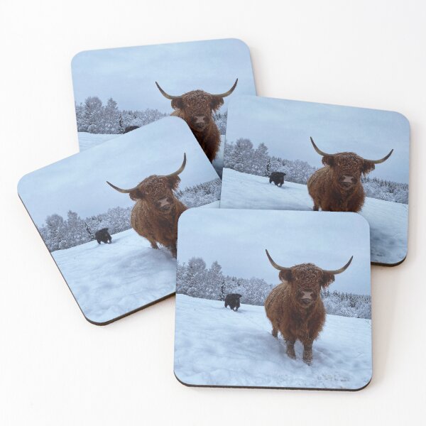 Item preview, Scottish Highland Cattle Cow in snow 2683 designed and sold by SaarelaHighland.