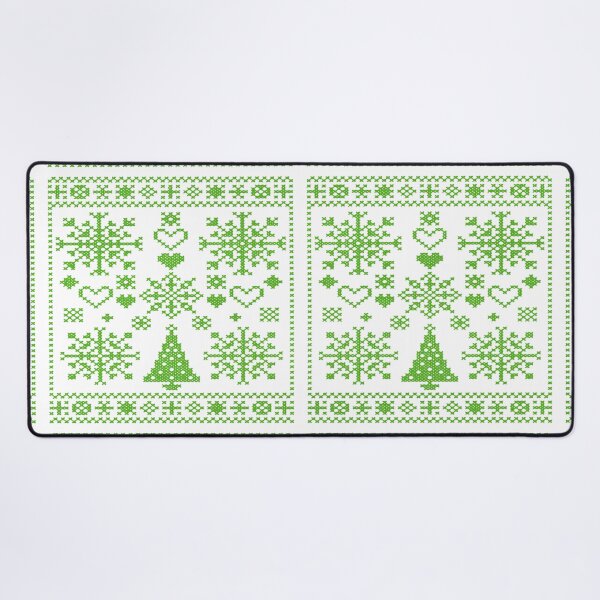 Item preview, Christmas Lover Cross Pattern Sampler Artistic Design Green  designed and sold by taiche.