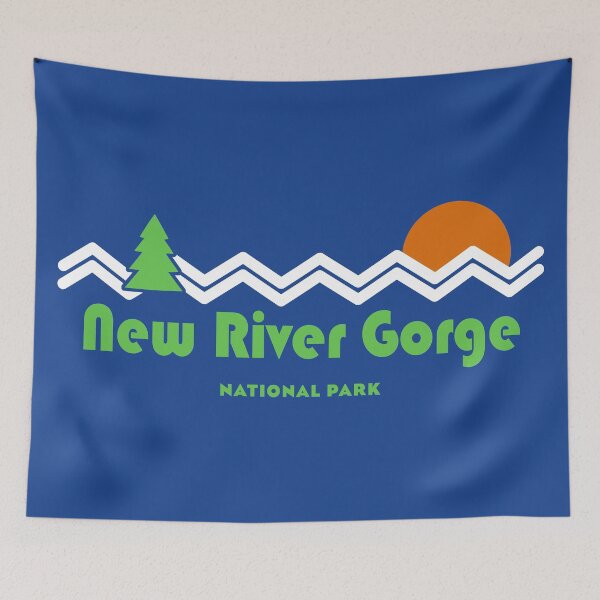 Aperçu de l'œuvre Parc national de New River Gorge rétro créée et vendue par Esskay Designs.