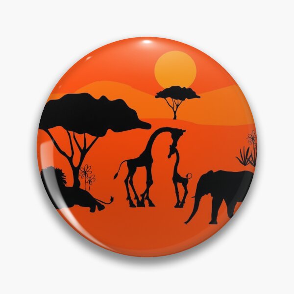 Item preview, Orange background with silhouette wild animals designed and sold by ShirleyLab.