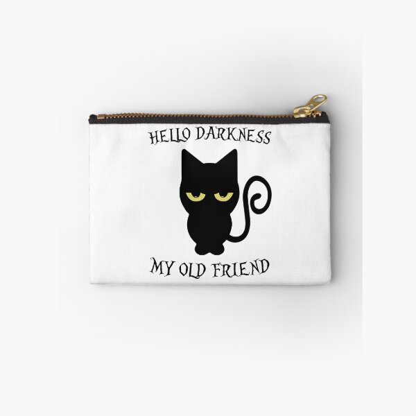 Item preview, Hello Darkness My Old Friend funny cat gift idea designed and sold by BRtisticDesigns.