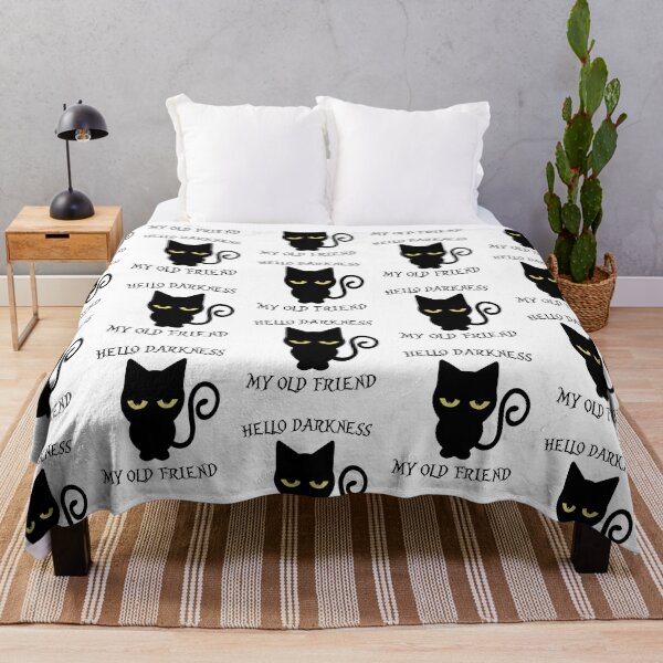 Item preview, Hello Darkness My Old Friend funny cat gift idea designed and sold by BRtisticDesigns.
