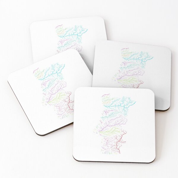 Item preview, Portugal River Basin Map in Rainbow Colours with White Background designed and sold by GrasshopperGeo.