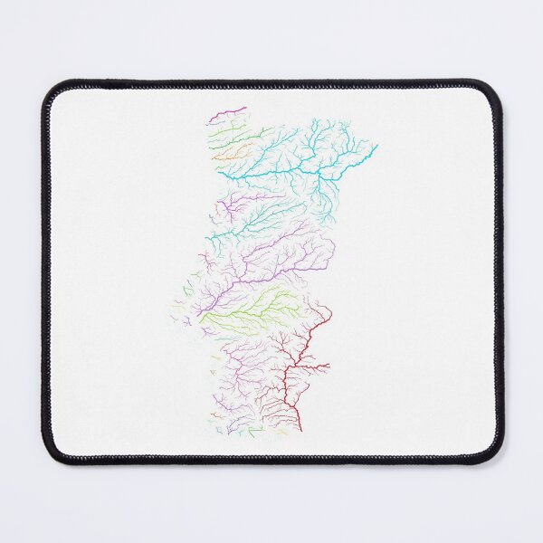 Item preview, Portugal River Basin Map in Rainbow Colours with White Background designed and sold by GrasshopperGeo.