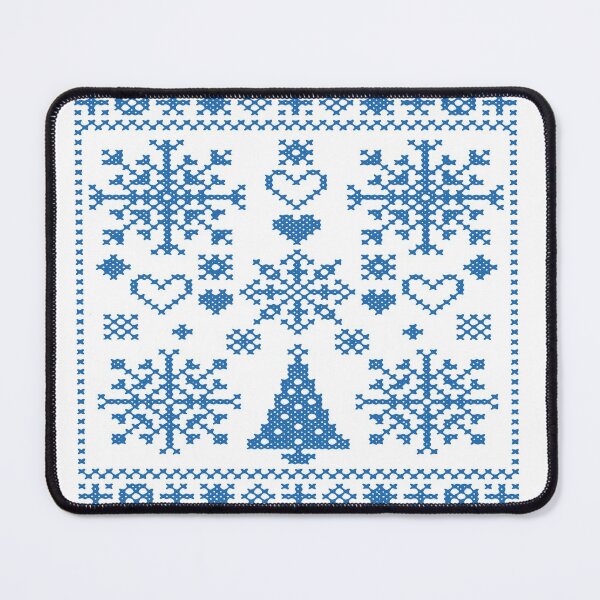 Item preview, Christmas Lover Cross Pattern Sampler Artistic Design Teal designed and sold by taiche.
