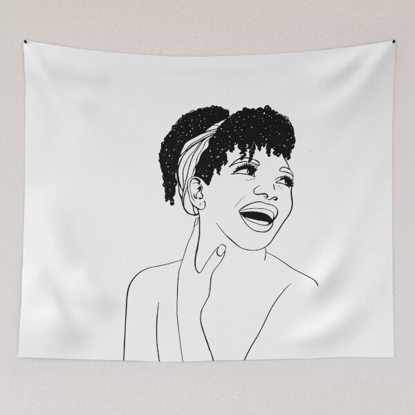 Item preview, Black And White Line Art Female Portrait designed and sold by artsandsoul.