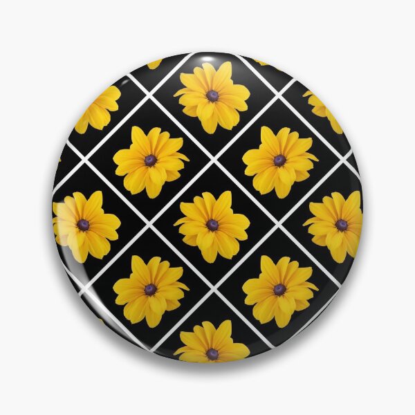 Item preview, Yellow Flowers Diagonal Repeat on Black 5748 designed and sold by Art in My Loft.