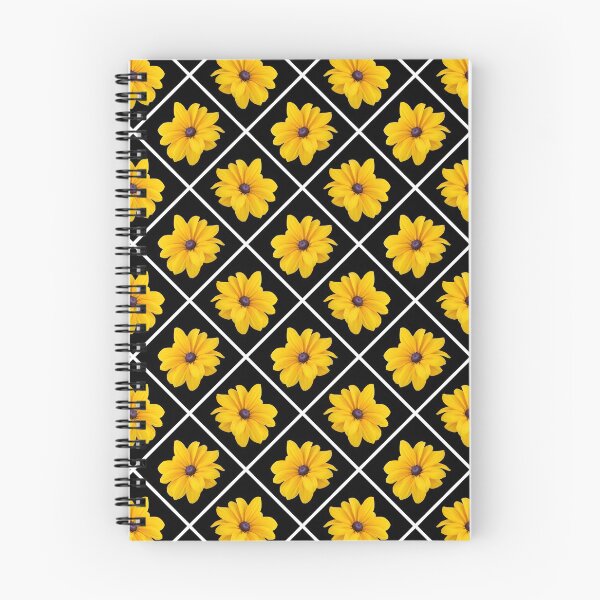 Item preview, Yellow Flowers Diagonal Repeat on Black 5748 designed and sold by Art in My Loft.