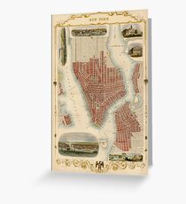 Map of New York 1851 Greeting Card