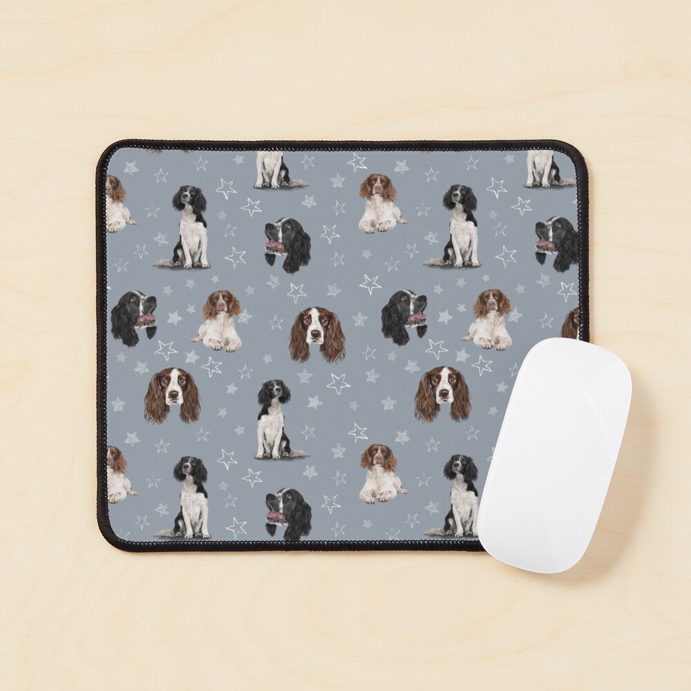 The Springer Spaniel Blue Mouse Pad