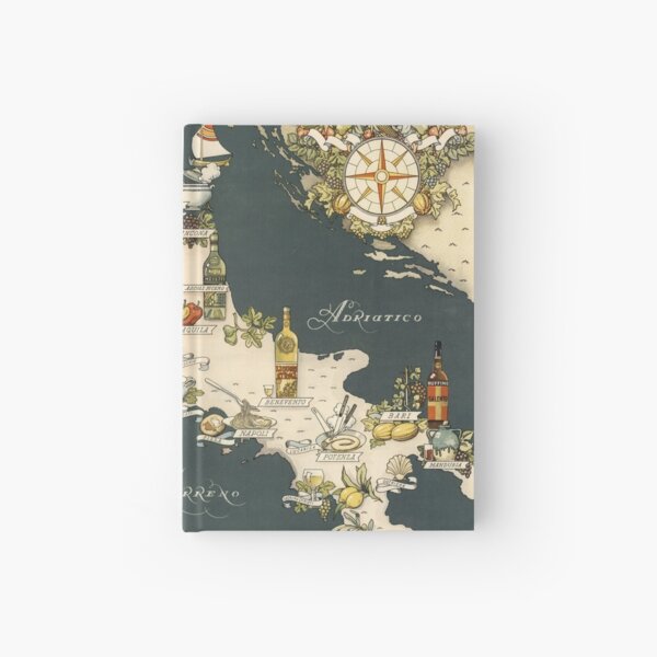 Gastronomic Map of Italy 1949 Hardcover Journal